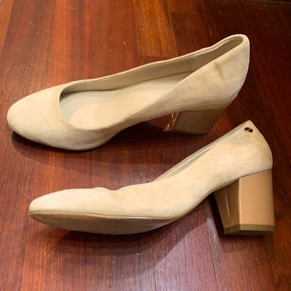 Calvin Klein, Size 6.5, nude beige thick heel - Picture 4 of 4